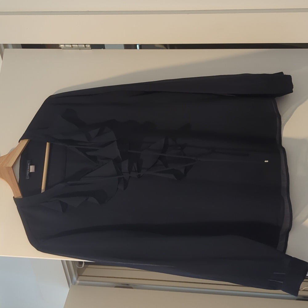 Tommy Hilfiger navy ruffle blouse